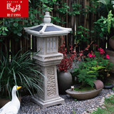 匠心坊 中式太阳能庭院灯家用户外别墅花园布置园林景观造景装饰品 四角翘边太阳能灯（大理石色，高96厘米）