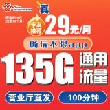 中国联通联通流量卡4G5G纯上网卡不限速大王卡手机卡全国通用电话卡低月租纯流量卡 神圣卡丨29元135G通用流量+100分钟