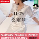 创意女郎（CREATIVITY-GIRL）真丝睡衣100%桑蚕丝女士高档新款夏季薄款短袖睡裙性感家居服 306藕色(睡裙) L （推荐100-120斤）