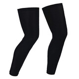 HengTravler 运动护腿套篮球骑行冰丝夏防晒防滑男女户外跑步紧身护腿套裤袜 冰丝黑色M码一对(建议90-110斤)