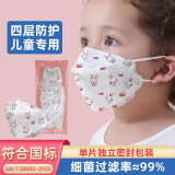 迪咕咪GBT 38880-2020儿童口罩小学生幼儿园专用男女婴儿童宝宝独立包装  可爱兔子【20kg-50kg适用】 【独立包装*30片】