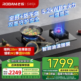 老板（Robam）51B0A灶具燃气灶家电国家补贴20%天然气双灶家用定时防干烧大火力嵌入式煤气灶5.2kW一级能效