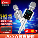 权盟 炫声麦旗舰话筒音响一体麦克风无线蓝牙家用全民电视k歌神器车载唱歌手机直播录音声卡设备套装 双人K歌版（有U段）