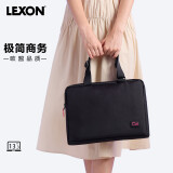 乐上（LEXON）单肩包女手提电脑包13.3英寸内胆包时尚斜挎包轻便商务公文包黑色