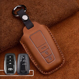丰田钥匙套凯美瑞钥匙扣卡罗拉包雷凌壳威兰达荣放亚洲龙汉兰达 丰田智能【3键】棕色疯马皮