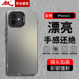 暴走适用苹果11手机壳 iphone11保护套 硅胶软边简约防摔镭射渐变高级感磨砂硬壳 灰