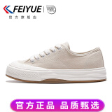 飞跃（Feiyue）女鞋透气帆布鞋男女春秋季百搭纯色情侣款休闲鞋子女士运动板鞋潮 米色 36