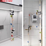 糜鸿包下水管道装饰 阳台下水管装饰遮挡美化空调管子客厅棉麻绳包暖 100米棉绳+2趴趴熊+16花随机+胶