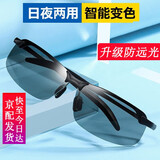 帕尼曼日夜两用变色偏光太阳眼镜男女士墨镜开车驾驶钓鱼专用防远光夜视 【升级版】日夜两用-黑框可变色