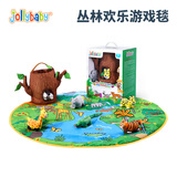 jollybaby游戏毯婴儿爬行垫宝宝布面爬爬垫游戏垫垫子新生儿礼盒动物园 【礼盒】丛林欢乐游戏毯