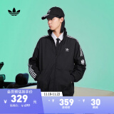 adidas经典三条纹运动立领夹克外套男装秋季阿迪达斯官方三叶草 黑色 M