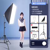 纪曼图 直播摄影补光灯专业led打光灯美颜嫩肤柔光灯箱室内影棚拍照视频摄影灯 单灯丨【500白光灯】柔光箱+2.1米支架
