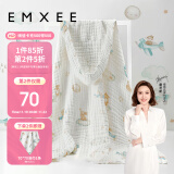 嫚熙（EMXEE）婴儿浴巾 新生儿纱布超柔棉四季洗澡斗篷浴袍 天空之旅 105x105cm