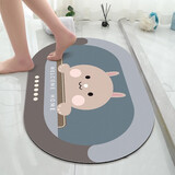 尊潮浴室地垫软硅藻泥吸水入户厨房卫生间厕所进门口防滑脚垫家用垫子 可爱小萌兔 60cm*40cm 吸水硅胶泥浴室热款