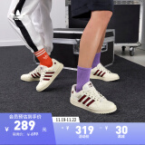 adidas NY 90经典复古舒适运动板鞋小白鞋男女阿迪达斯官方三叶草 米白/红 41