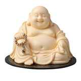 戴玉堂 陶瓷弥勒佛车载摆件办公室桌面装饰品工艺品汽车车内中控台摆件 D34-35A 捻珠布袋弥勒 描金 配防滑垫