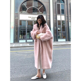 傲列羊剪绒M家2024新款冬中长款皮草女外套皮草泰迪熊加厚骆驼毛大衣 浅粉色 樱花粉 XS