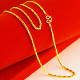 千影黄金项链女款9999足金素链真金链子素金小金鱼结婚首饰妈妈款按克 重7.19-7.5g(含工费38)