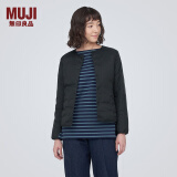 无印良品（MUJI） 女式 轻量羽绒便携式无领夹克 羽绒服女款冬季24年冬女装 轻薄 黑色 L (165/88A)