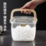 质乐自制带盖硅胶制冰盒模型家用小做冰格的商用冰箱冻冰块模具制冰球 绿色手提冰桶配冰夹