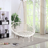 絮藤（xuteng） 吊椅室内网红阳台摇椅单人吊篮ins少女秋千家用绳编掉椅懒人摇篮 米白色单人吊椅（