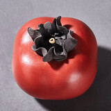 容山堂紫砂小柿子茶宠摆件事事如意家用可养功夫茶具茶桌茶玩配件 紫砂仿生茶宠摆件-朱红大号