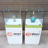 定制玉器珠宝文物古董艺术独立产品柜博物馆展台陈列柜玻璃展示柜 50*50*高120白/黑色含灯