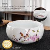 恒古（Heregur） 青花陶瓷大码欧式复古客厅烟灰缸精品大号实用烟缸时尚创意个性办公室家用中式潮流 大号水点桃花
