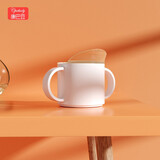 康巴豆 宝宝学饮杯儿童带盖敞口喝水杯婴儿饮水杯直饮鸭嘴啜饮杯嘬口杯 白色