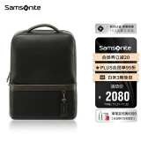 新秀丽（Samsonite）电脑包牛皮男包双肩包笔记本包精英商务黑色15.6英寸BC9*09101