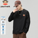 大嘴猴（paul frank）长袖T恤男士2024秋季宽松内搭休闲圆领打底衫上衣男黑色XL