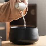 唐丰茶洗大号特大水洗茶洗缸茶渣缸茶杯收纳茶盆茶盂洗茶器洗茶杯盆 初见茶洗(黑)