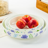 金岚玉唐山骨瓷直边深盘窝盘套装深汤盘植物花卉瓷盘子