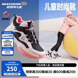 Skechers斯凯奇男女童棉鞋儿童雪地靴冬季厚实保暖中帮大童二棉鞋8701648L 女童-鞋口加绒/黑/白/粉红/BKWP 37码