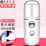 安尚纳米喷雾补水仪器测皮肤脸面眼睛部带眼罩牛奶爽肤水冷热喷美容院家用注氧仪药水喷雾保湿蒸脸仪器 充电 30ml 超细腻喷雾 白