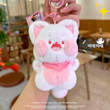 正版哇呜喵毛绒钥匙扣小挂件创意嘟嘟猫可爱书包吊饰配饰小礼品 白色 正版嘟嘟猫