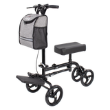 华灿通老人骨折医用助行器儿童残疾人术后膝盖康复辅助助行车可折叠带轮 【布袋+减震防滑轮双脚踏款】+黑色