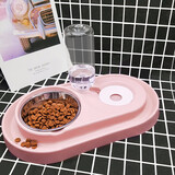 华元宠具华元 猫粮盆狗碗狗盆猫盆猫碗双碗狗狗猫食盆饭盆不锈钢宠物碗猫 围栏式 御纳蓝-店长推荐