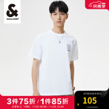 杰克·琼斯（JACK&JONES）夏季新款潮流男装短袖T恤字母刺绣纯棉直筒半袖上衣男士223101175 A06本白 195/112A/XXXL