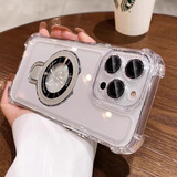 京苑【镜头全包-带镜头膜】苹果16promax手机壳iphone16pro气囊17防摔max保护套plus透明软壳 【全透明+U型磁吸支架】自带镜头膜丨四角加厚防摔 iPhone 16 Pro