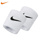 耐克（NIKE）护腕男女运动跑步吸汗擦汗腕带篮球羽毛球排球网球护手腕 白色黑标 均码一对装
