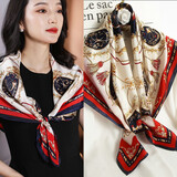 杭丝府真丝丝巾女韩版气质方巾女桑蚕丝围巾送妈妈生日新年礼物披肩礼盒 马车之谜(88*88cm)