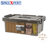 SPACEXPERT 衣物收纳箱塑料整理箱12L透茶色 1个装 带提手