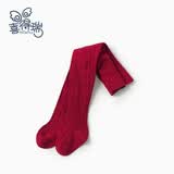 喜得瑞女童连裤袜春秋婴儿裤袜黑白色儿童连体袜宝宝外穿打底裤打底袜 红色 S（1-2岁）适合身高74-86cm