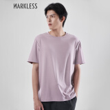 MARKLESS 【液氨柔顺】纯棉男士T恤夏季干爽短袖TXB0635M 脏脏粉 L 
