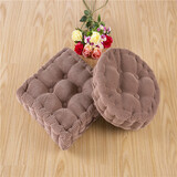 娜代尔 加厚坐垫椅垫学生办公室椅子加厚地上榻榻米屁股垫 咖色方-纽扣款 40*40cm玉米粒座垫