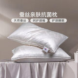 富安娜家纺 枕头枕芯蚕丝滋润枕舒适高档家用单人学生 臻美丝棉枕(抗菌提花） 45cm 70*（一只装）