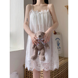 骁芬粉色可爱甜美公主风蕾丝吊带睡裙女夏季薄款网红睡衣 粉色 均码
