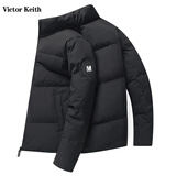 Victor Keith 羽绒服男短款2024秋冬装新款韩版休闲中青年保暖男士羽绒外套 2326黑色 175/L
