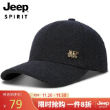 吉普（JEEP）羊毛帽子男士棒球帽秋冬加厚保暖鸭舌帽男女士百搭防寒帽A0627